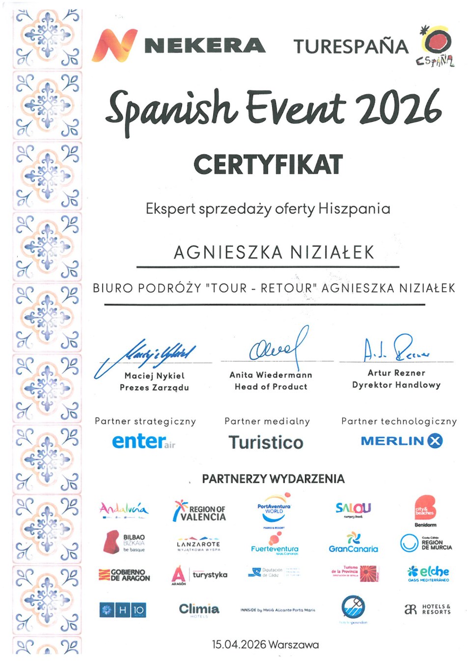 NEKERA / Turespaña — Spain sales expert — Agnieszka Niziałek