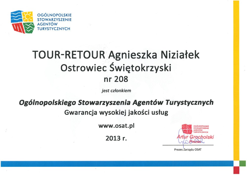 OSAT — membership document, no. 208 — Tour-Retour Agnieszka Niziałek