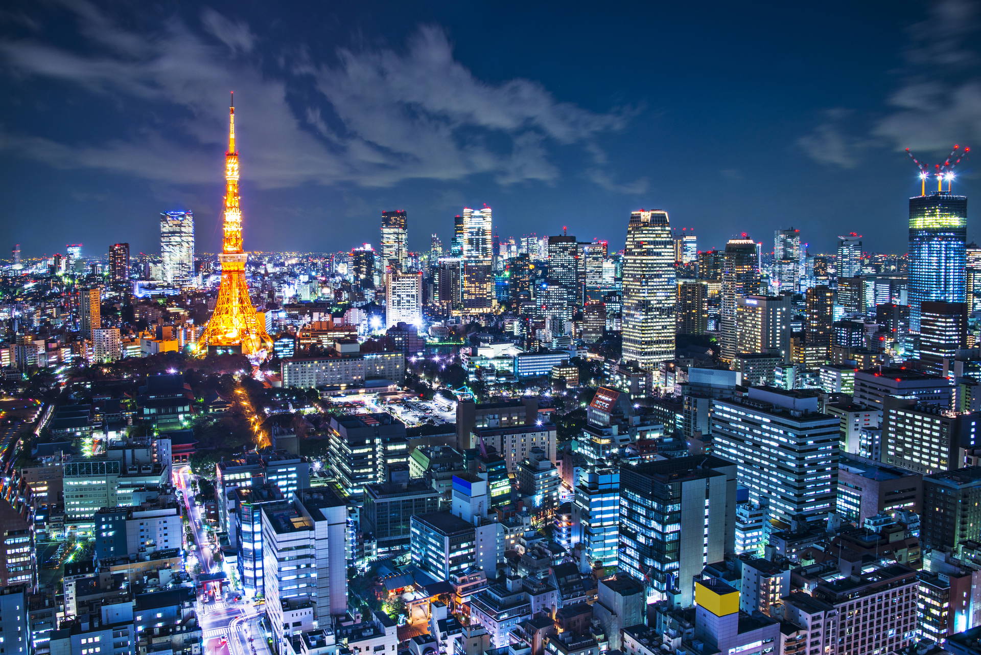 Panorama Tokio nocą
